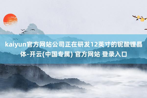 kaiyun官方网站公司正在研发12英寸的铌酸锂晶体-开云(中国专属) 官方网站 登录入口