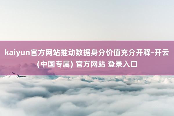 kaiyun官方网站推动数据身分价值充分开释-开云(中国专属) 官方网站 登录入口