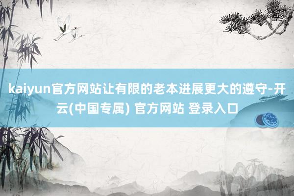 kaiyun官方网站让有限的老本进展更大的遵守-开云(中国专属) 官方网站 登录入口