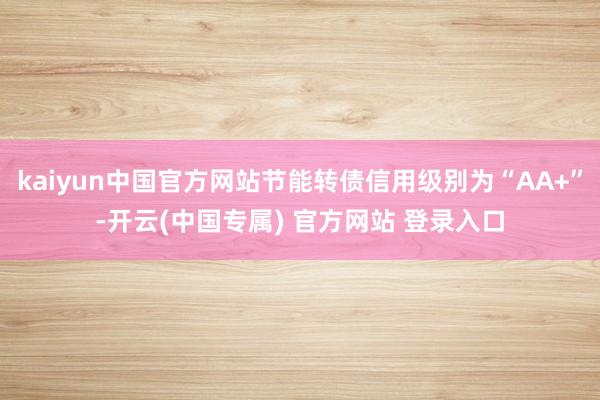 kaiyun中国官方网站节能转债信用级别为“AA+”-开云(中国专属) 官方网站 登录入口