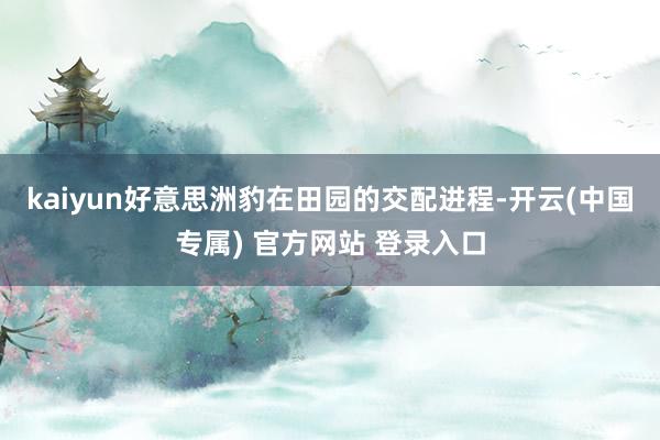 kaiyun好意思洲豹在田园的交配进程-开云(中国专属) 官方网站 登录入口